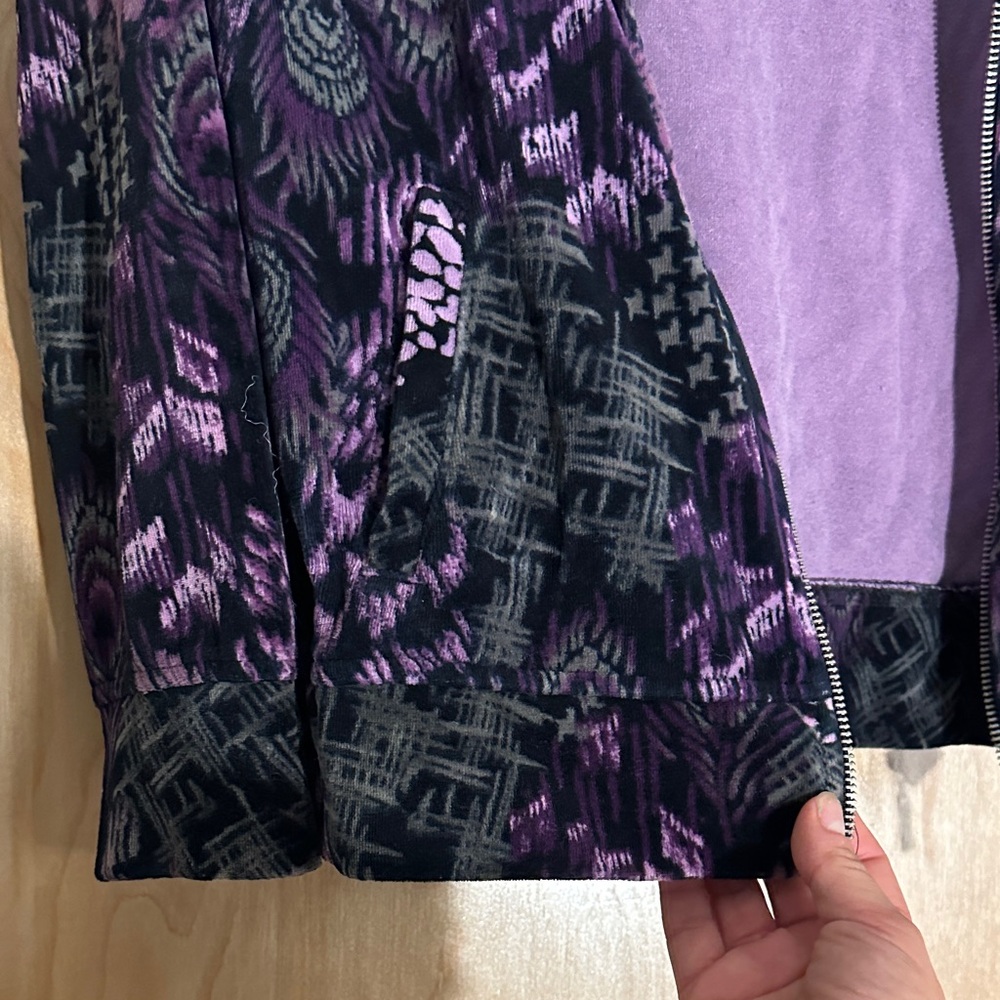 Women's Purple Patterned Jacket - Picture 4 of 5